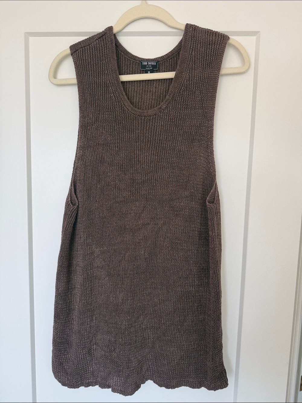 Todd Snyder Knit Sleeveless Tunic Top in Brown